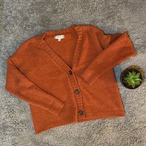Pink rose orange cardigan